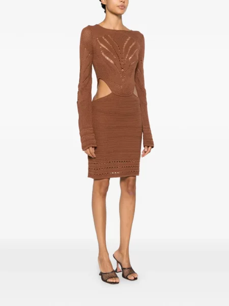 Rochie mini Just Cavalli tricotate maro