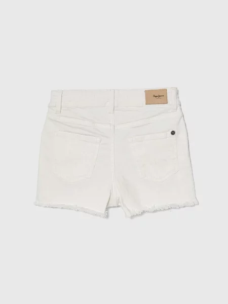 Pepe Jeans riflové kraťasy A-LINE SHORT HW JR bílé