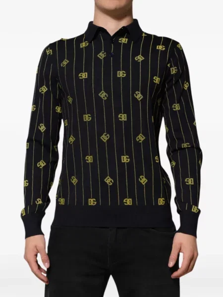 Gulerat tricou polo Dolce & Gabbana negru