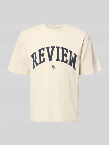 T-shirt z nadrukiem z logo i okrągłym dekoltem Review