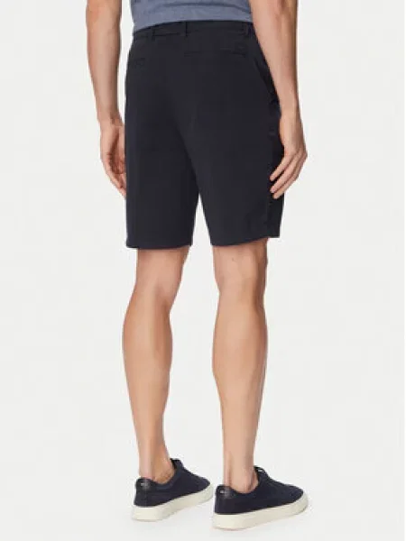 BOSS Szövet rövidnadrág Sötétkék Modern Fit fekete