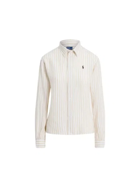 Polo Ralph Lauren koszula lniana LINEN-LSL-BFS beżowa