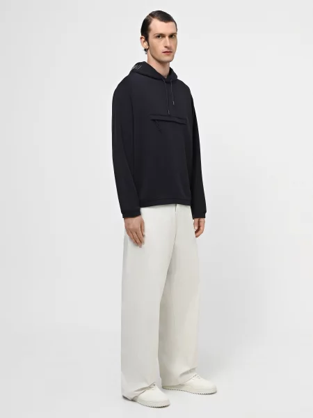 Пеший туризм худи Emporio Armani из модала синее