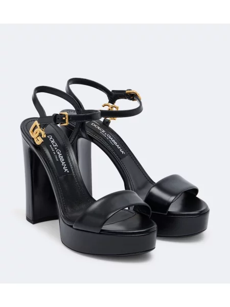 Sandale Dolce&gabbana din piele cu platformă negru