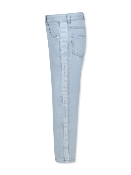 Jeansy straight leg dziecięce Stella Mccartney niebieskie