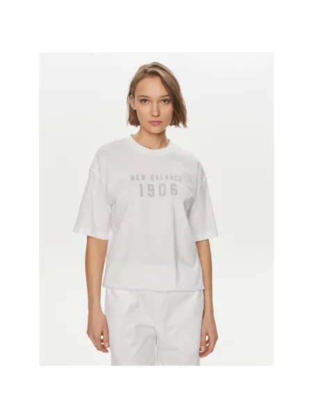 New Balance Marškinėliai Oversize balta