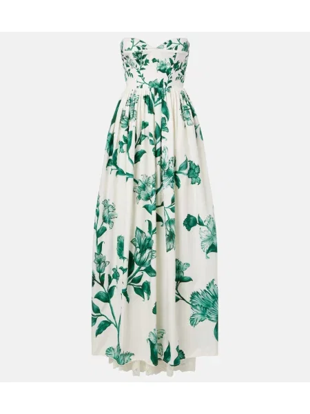 Sukienka maxi Agua By Agua Bendita w kwiatki koronkowa biała