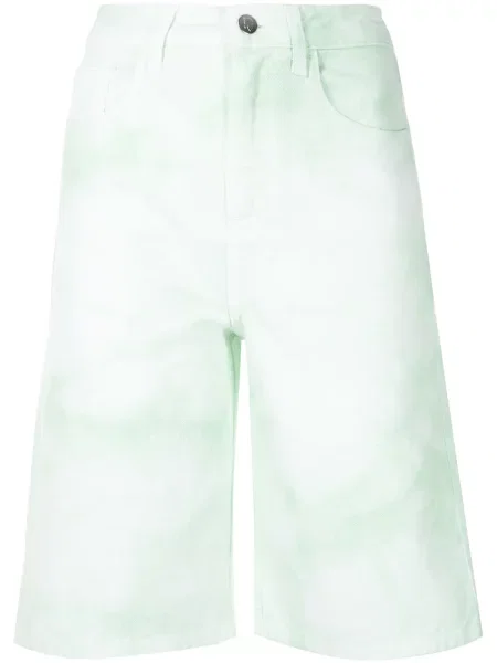 Pantaloni scurți din denim Ireneisgood cu talie înaltă cu legături verde