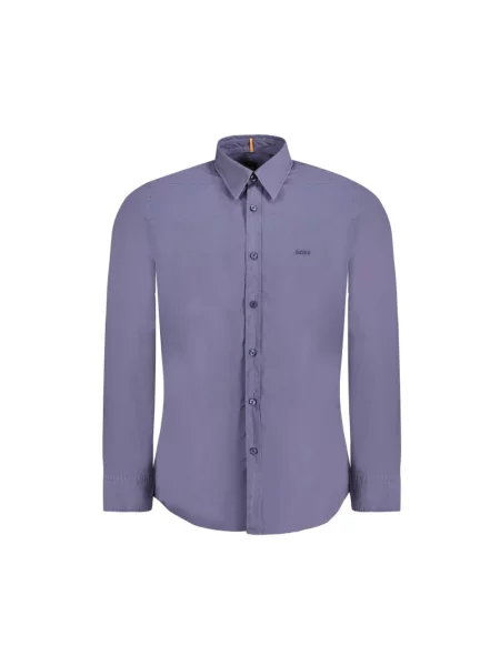 Koszula Boss Orange casual z kołnierzykiem włoskim niebieska