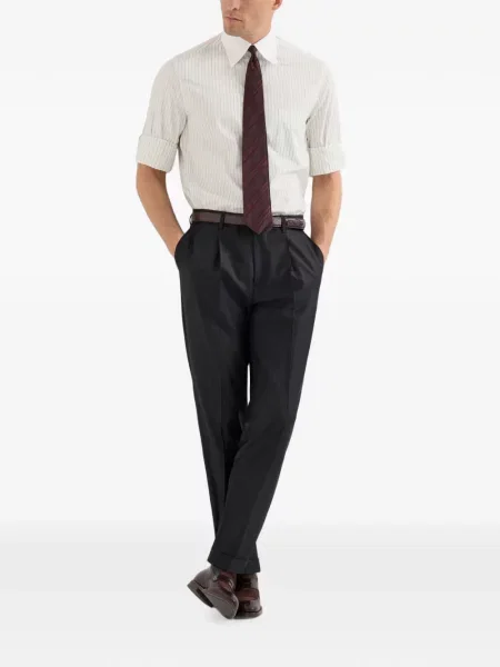 Pantaloni Brunello Cucinelli de lână negru