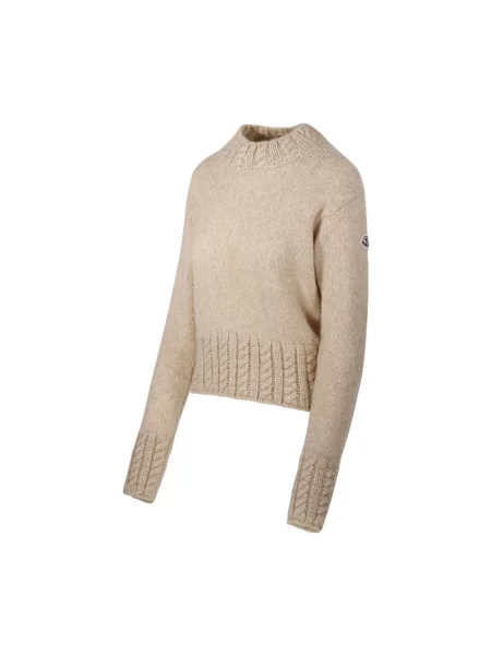 Sweter Moncler wełniany beżowy