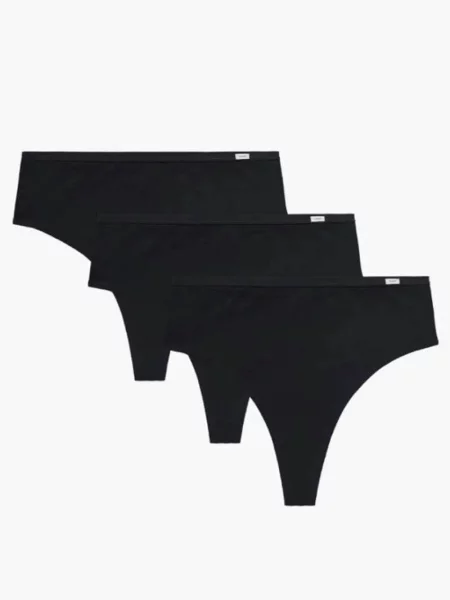Женские однотонные стринги 3 штуки чорні