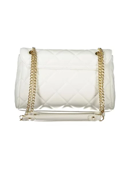 Lniana torebka crossbody Valentino Bags pikowana biała