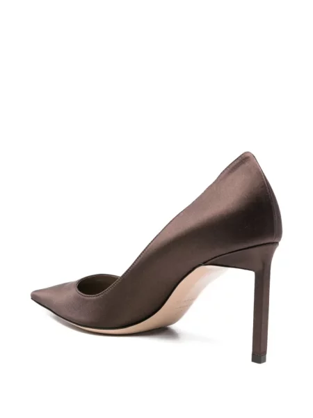 Pantofi cu toc Tom Ford din satin maro