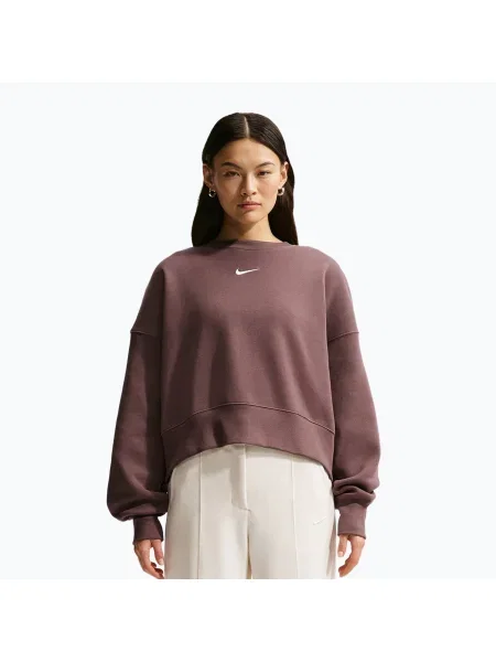 Дамски суитшърт Nike Sportswear Phoenix Fleece Oversized tattoo/navy кафяво