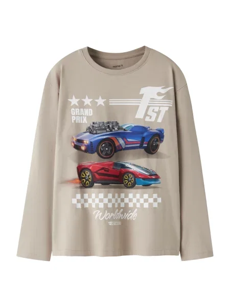 NAME IT Tricou NKMNIGEL HOTWHEELS albastru / grej / roșu alb