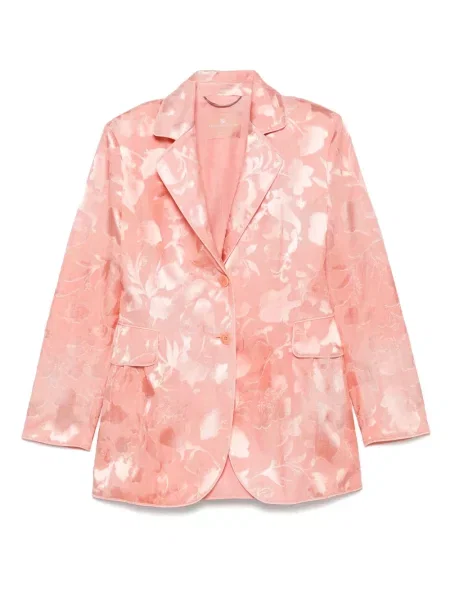 Sacou Ermanno Scervino cu model floral din jacard roz