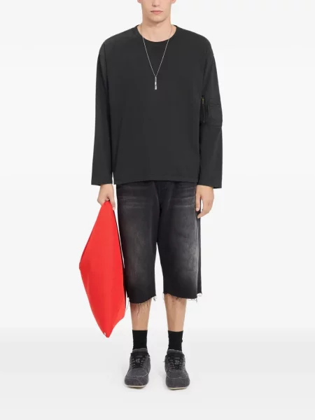 Μακρύς μπλούζα Mm6 Maison Margiela μαύρο