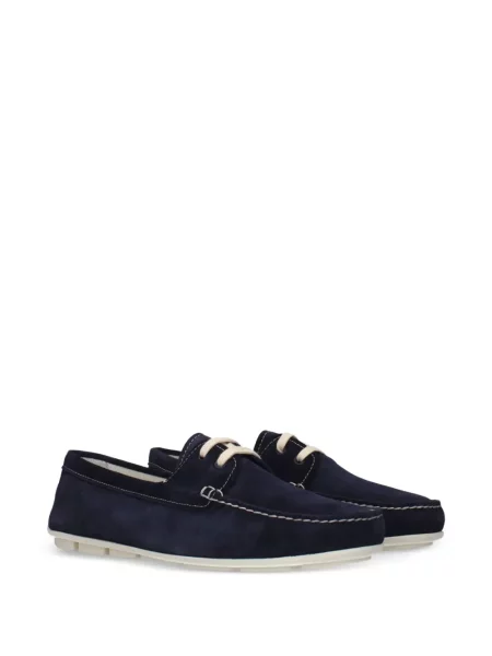 Fűzős szarvasbőr loafer Prada kék