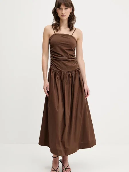 Never Fully Dressed rochie maxi evazată maro