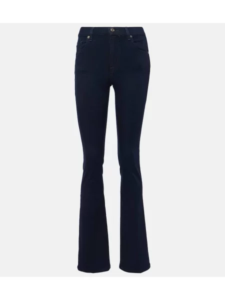 Blugi evazați 7 For All Mankind cu talie înaltă albastru