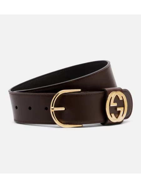 Cu centură curea Gucci din piele maro