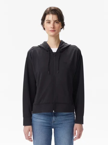Худи Lacoste из модала черное