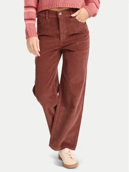 Billabong Pantaloni din Be Free Cord Wide Leg maro