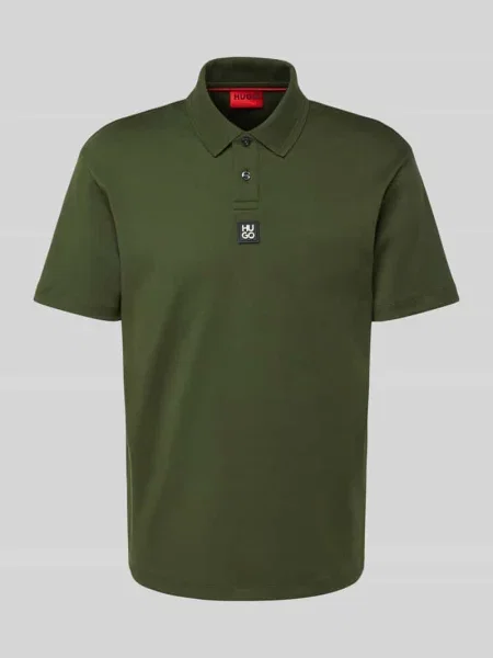 Koszulka polo o kroju regular fit z naszywką logo model ‘Deabono’ Hugo zielone