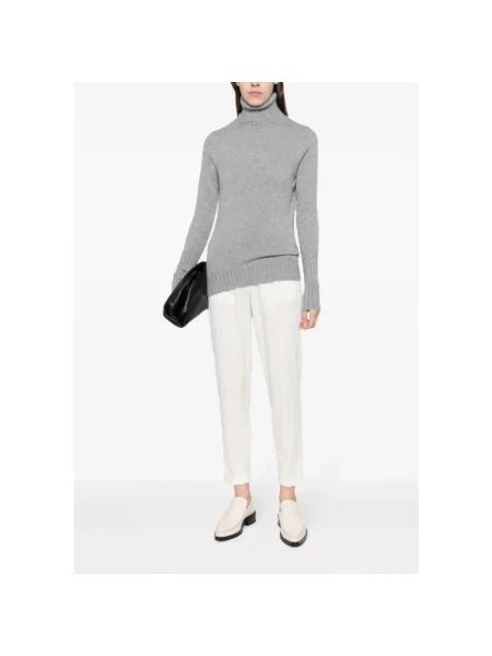 Sweter z golfem Kiton z kaszmiru do golfa szary