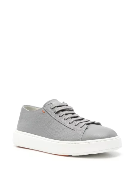 Sneakerși Santoni din piele gri
