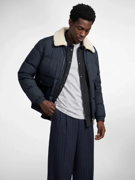 Armani Exchange geacă cu puf pentru bărbați albastru