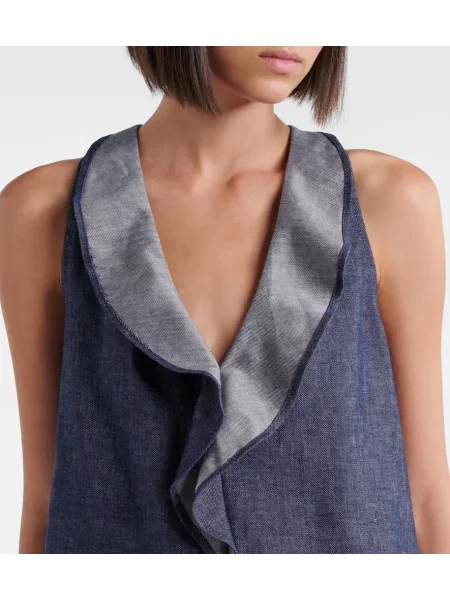 Orezané top Dorothee Schumacher s volánmi modrá