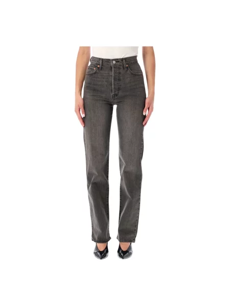 Jeansy straight leg Levi's z wysoką talią czarne
