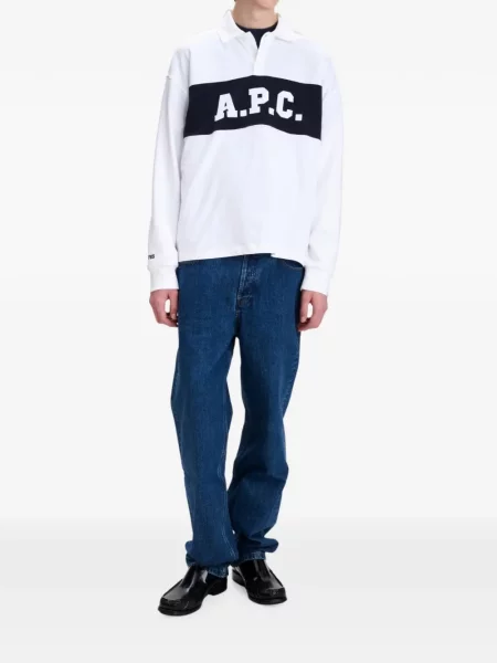 Tricou polo A.p.c. cu imagine alb