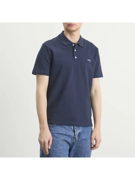 Koszulka polo A.p.c. z logo niebieska