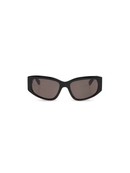 Lniane okulary przeciwsłoneczne Balenciaga czarne