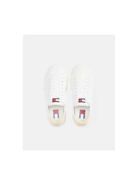 Tommy Jeans Tenisice Tjw Flatform Canvas Sneaker Écru bijela