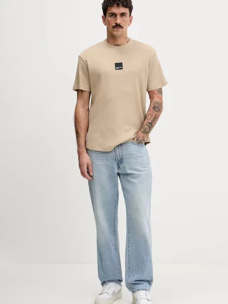 Футболка Karl Lagerfeld Jeans с аппликацией бежевая