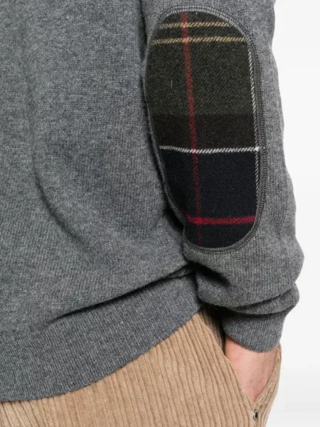 Pulover Barbour de lână cu decolteu rotund gri