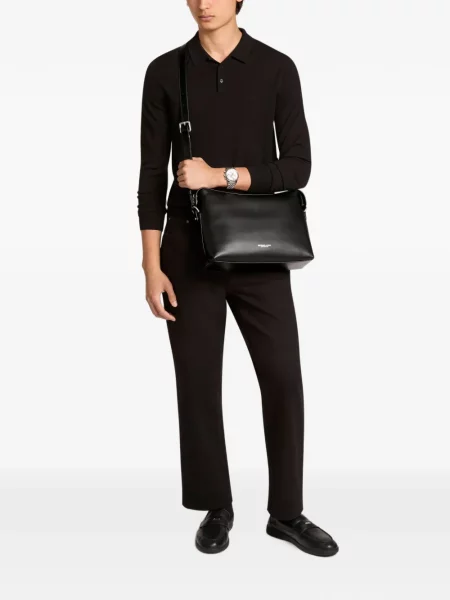Kožená crossbody taška Michael Kors černá