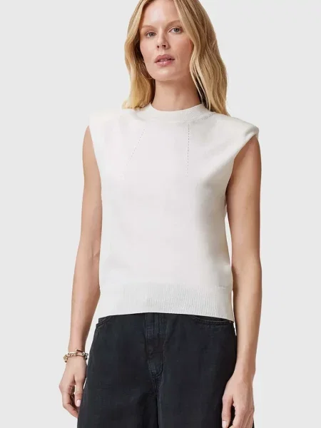 Vlněný top Allsaints bílý