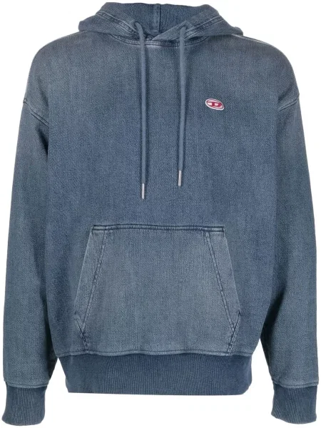 Μακρύς hoodie Diesel μπλε