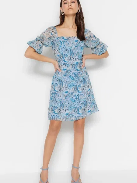 Rochie mini Trendyol în linie A gri