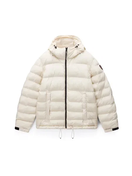 NAPAPIJRI Zimní bunda A-Terez černá / bílé vlny béžová