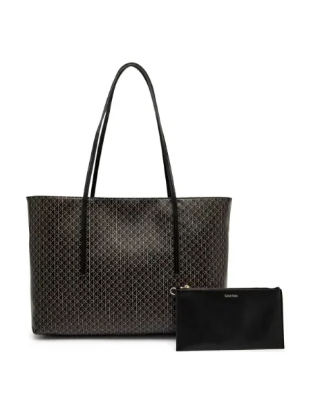 Calvin Klein Geantă shopper + borsetă maro