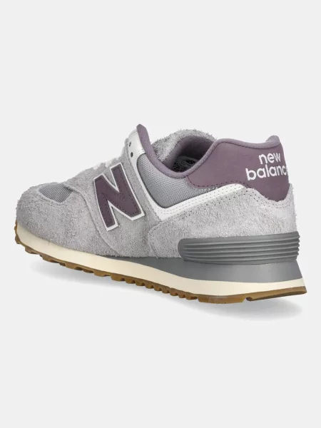 Velúr sportcipő New Balance 574 szürke