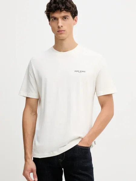 Tričko Pepe Jeans s potiskem béžová