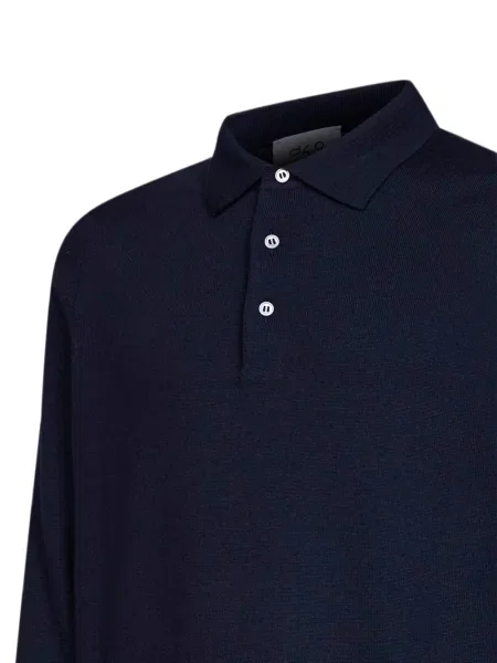 Lung tricou polo D4.0 tricotate albastru