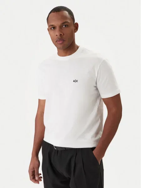 Koszulka Armani Exchange Logo AX krótki rękaw czysty M biały